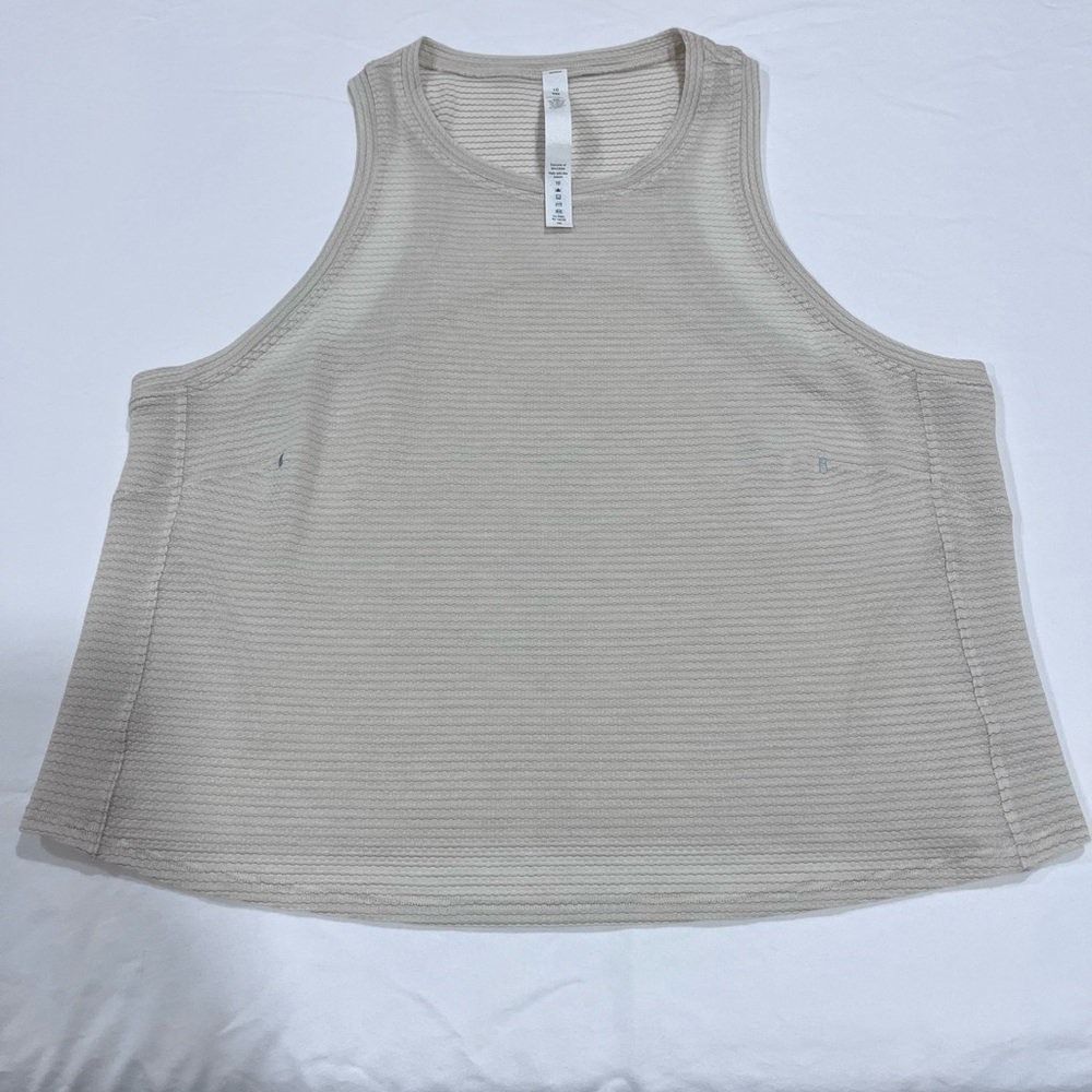 NWOT Lululemon Run and Train Racerback Tank Heathered White Opal Size 10